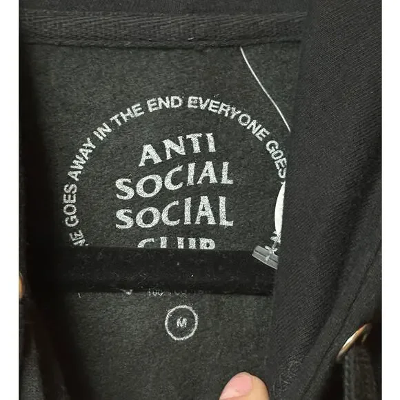 Anti Social Social Club No Hope For Us Black Hoodie Size M
